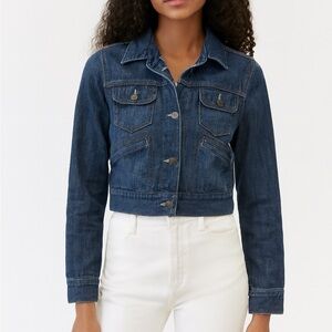 New York & Company Women’s Cropped Denim Jean Jacket XS 100% Cotton Y2K Style